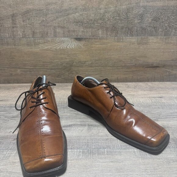 Fratelli Brown Leather Split Toe Oxford Shoes Men's Size 10 - Picture 5 of 6